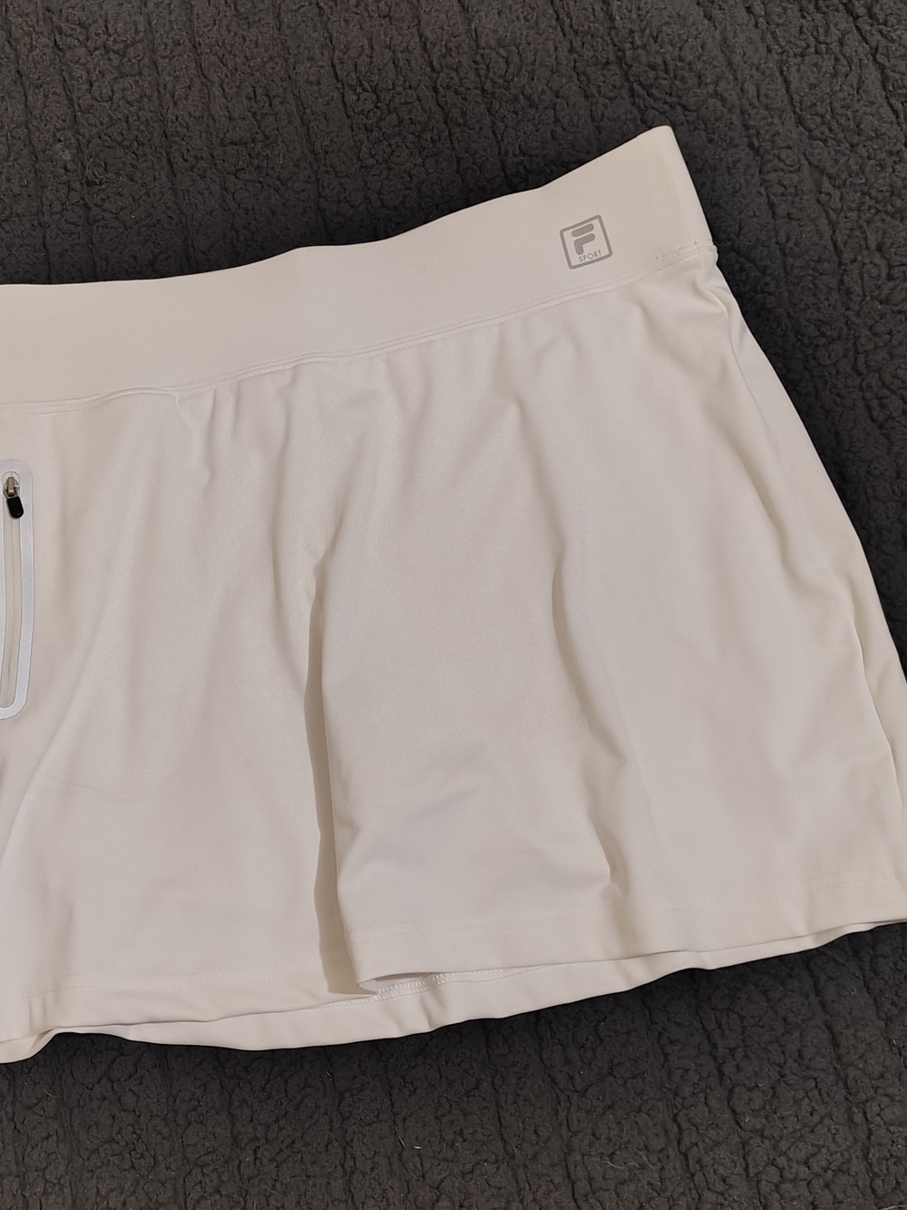 Fila White Women's Athletic Skort with Zipper Pocket